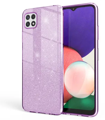 Zdjęcie produktu dla NALIA Solidne, błyszczące etui do Samsung Galaxy A22 5G, odporne na wstrząsy, błyszczące, wzmocnione etui silikonowe, fioletowe