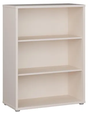 Image de Étagère Forte ALICE SPRINGS, dimensions 70 x 80 cm, style moderne et minimaliste, 2 étagères, idéale pour le salon ou le bureau, fabriquée en bois composite, finition beige cachemire, dimensions : 74,5 cm de largeur x 99,1 cm de hauteur x 34,9 cm de profondeur