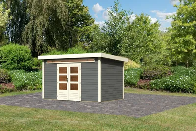 Produktbild von Karibu Gartenhaus Gerätehaus Kandern 7 terragrau 364x244x222 cm