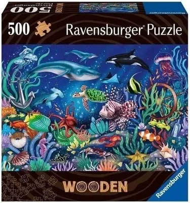 Produktbild von Holzpuzzle Ozeanwelt, 500 Teile, 40 Holzfiguren Whimsies, , Ravensburger