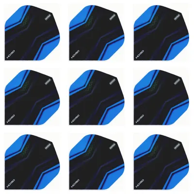 Produktbild von Pentathlon | HD 150 | Dart Flights | 150 Micron | Standard | Blau-Schwarz | X‑Wing Layout | 3 Sets = 9 Flights