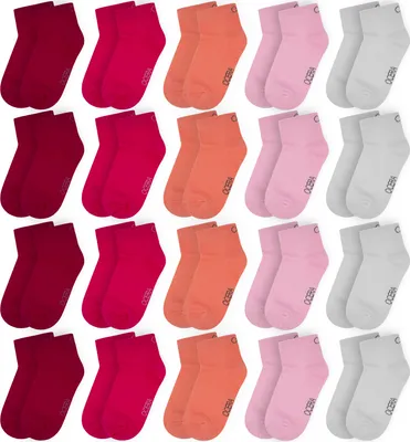 Produktbild von OCERA 10 Paar Kurzschaft Socken für Kinder (uni) in verschiedenen bunten Farben - 20 Paar Rot-Mix, 27-30