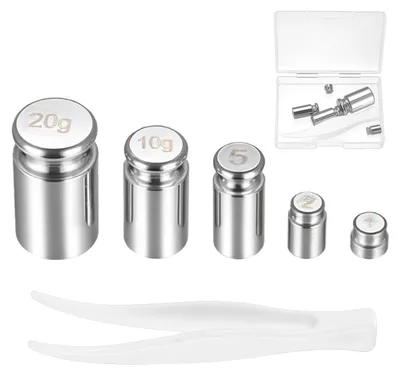 Kalibriergewicht-Set, 5 Stück, 1–20 g, Stahl, mit Box