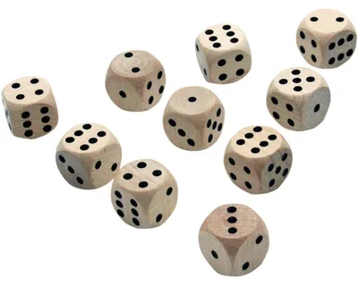 Produktbild von 10 Spielwürfel aus Naturholz, 16 mm