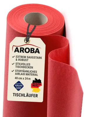 Immagine prodotto di Tovaglia in tessuto non tessuto, colore rosso, dimensioni 40 cm x 24 m, ideale per feste