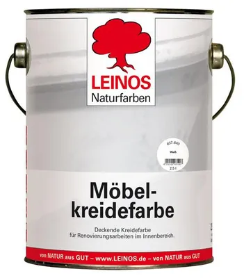 Produktbild von LEINOS Möbelkreidefarbe Weiß 2,5 l für Möbel innen, lösemittelfrei, matt