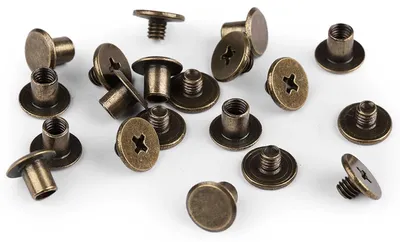 Schraubnieten Buchschrauben 10Stk Ø 10mm / 8,7 mm altmessing