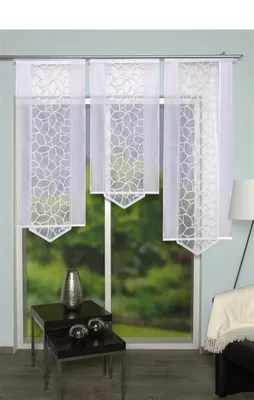Produktbild von Home Wohnideen Schiebevorhang Jacquard Blätter 160 x 57 cm Weiss