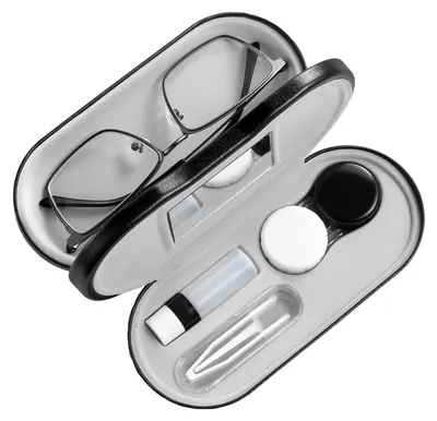 Productafbeelding van Contactlens Etui en Bril Houder - Zwart