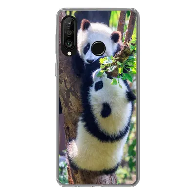 Produktbild von MuchoWow® Handyhülle Schutzhülle Hülle für Huawei P30 Lite Pandas - Baum - Natur Silikon Softcase Handy Hülle - Handyhülle