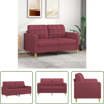 Produktbild von The Living Store 2-Sitzer-Sofa Weinrot 140 cm Stoff