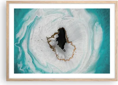 Produktbild von Gerahmtes Poster - Rahmen in heller Eiche - Verschüttet Fleck Türkis - 70x50 cm - Wand Bild - Wanddeko - Wandbilder - Kunstposter - Wandposter - Bilderrahmen - Bilder - Kunstdruck - P2NAA70x50-4758