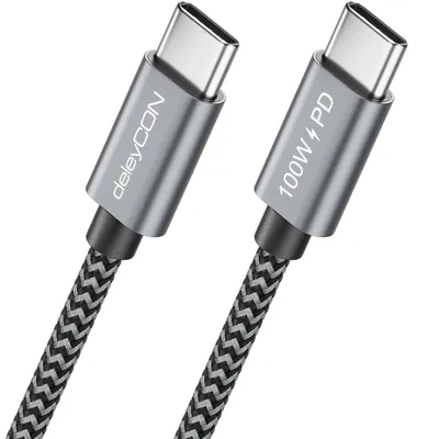 Produktbild von deleyCON 3,0m USB C Kabel (100W Schnellladekabel) PD 3.0 - C auf C - Ladekabel für iPhone 17 16 15 Pro Max Air Galaxy A16 A26 A56 S26 S25 S24 Pixel iPad MacBook AirPods Tablet Switch PS5
