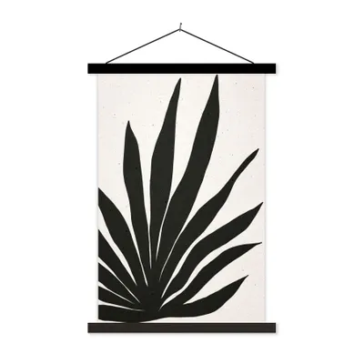 Produktbild von MuchoWow® Textilposter Blatt - Pflanze - Minimalismus 60x90 cm mit schwarzem Rahmen - Poster Wohnzimmer