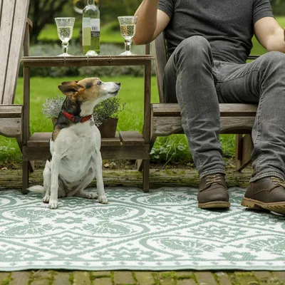 Produktbild von Outdoor Teppich BLÄTTER, beidseitig verwendbar 182 cm