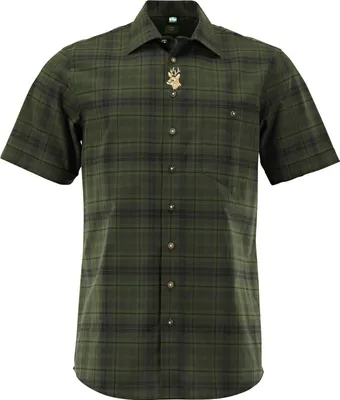 Produktbild von OS Trachten Hemd 1/2 Arm Regular Fit Herren (Oliv) Größe 39/40