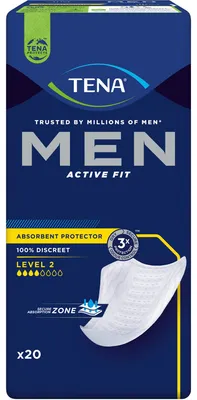 Zdjęcie produktu dla TENA Men Active Fit Level 2 wkładki dla mężczyzn z nietrzymaniem moczu, 6X20 szt