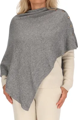 Produktbild von irisaa Damen Feinstrick Poncho, Strick Cape Cardigan für Frauen, Ärmellos und Rundhals, Italy