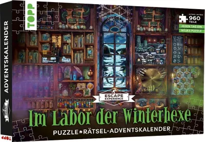 Obrázek produktu pro Puzzle adventní kalendář: V laboratoři zimní čarodějnice - 24 puzzle s celkem 960 dílky