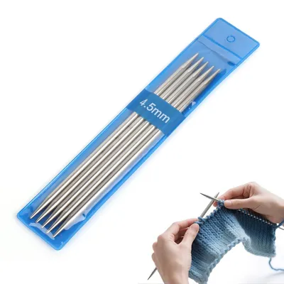 Produktbild von Stricknadeln Nadelspiel 4,5 mm 15 cm Edelstahl 5 Stück