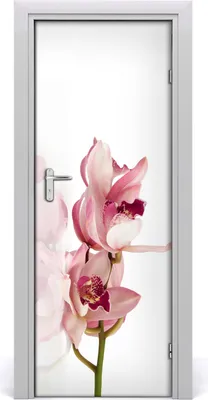 Produktbild von Tulup Türaufkleber 75x205 cm Dekorative Aufkleber Selbstklebend Wasserdichte Tapete Abnehmbar Schlafzimmer Wohnzimmer Wohnkultur - Furnier Wandaufkleber rosa Orchidee