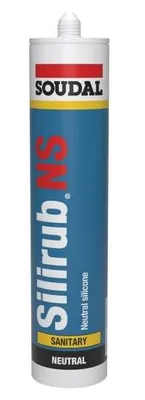 Image de Mastic silicone Silirub NS transparent alimentaire cartouche 300ml - SOUDAL - 120655