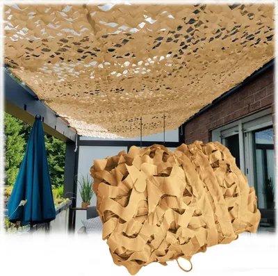 Produktbild von Beigefarbenes Tarnnetz, 3 x 4 m, Sonnenschutznetz fš¹r Terrasse, Pergola, Gartendekoration