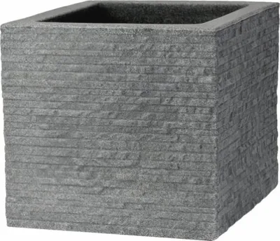 Obrázek produktu pro Obal na květináč TEGULA plastový tmavě šedý 27x27x24cm