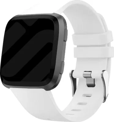 Produktbild von Silikon-Smartwatch-Armband – Passend für Fitbit Versa / Versa 2 – Weiß – Strap-it Uhrenarmband – Größe: S