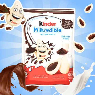 Produktbild von Kinder MilkRedible 23,4 g – Milch-Tropfen mit Kakao-Füllung und Milchcreme