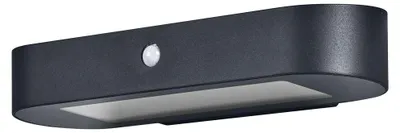 Produktbild von Ledvance LED Solar Außenleuchte Wandlampe Endura Style Oval Sensor Schwarz IP44 6W 540lm warmweiß 3000K Bewegungssensor