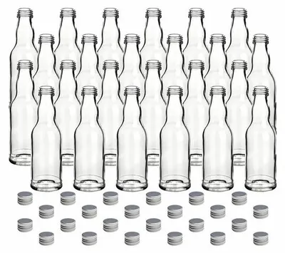 Productafbeelding van Set van 24 Ronde Flessen 200 ml met Schroefdop
