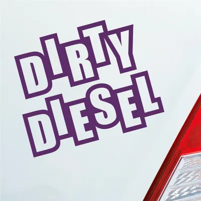 Produktbild von Auto Aufkleber Dirty Diesel Dreckig Hoher Verbrauch Sprit 12x10 cm Lila Sticker Heckscheibenaufkleber