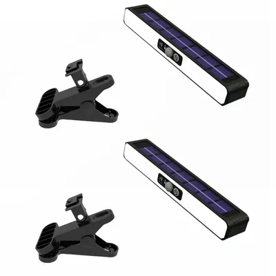 Produktbild von 2pcs Solar-Außenleuchten mit Bewegungsmelder, Klammermontage, ideal für Garten,Camping,Zaun & Treppen,Kaltweißes Licht, wetterfest und energiesparend