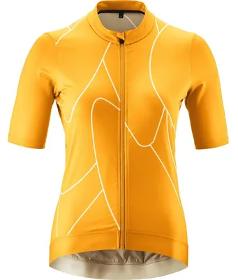 Image de Maillot de vélo pour femmes Gonso, modèle "Road Jersey Print", couleur jaune, taille 44