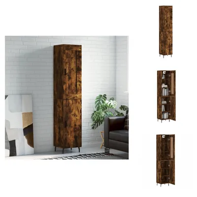 Produktbild von vidaXL Highboard Räuchereiche 34,5x34x180 cm Holzwerkstoff -  Sideboards