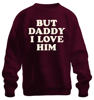 Immagine prodotto di But Daddy I Love Him Papa I Love Him Love Gift Vintage Unisex Felpa Pullover, Borgogna, XXL