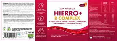 Produktbild von Swedish Nutra Liquid Iron Eisen Vitamin B Komplex verringert Mdigkeit strkt Immunsystem - natrlicher Fruchtgeschmack 500 ml