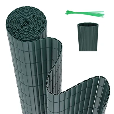 Produktbild von Yakimz PVC Sichtschutzmatte Outdoor Balkonverkleidung Wetterfest UV-Schutz Sichtschutzzaun Balkon Terrasse Windschutz Sichtschutz  für Balkon Garten Markise Zaun Terrasse mit Kabelbindern Grün 90x800cm