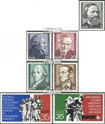 Produktbild von Briefmarken DDR 1974 Mi 1941-1945,1981-1982 (kompl.Ausg.) gestempelt Bedeutende Persönlichkeiten (II)