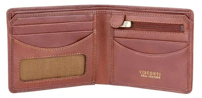 Obrázek produktu pro Viscont pánská peněženka z přírodní kůže světle hnědá RFID 11x9 cm