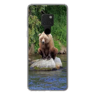 Produktbild von MuchoWow® Handyhülle Schutzhülle Hülle für Huawei P40 Lite Bär - Stein - Tier Silikon Softcase Handy Hülle - Handy