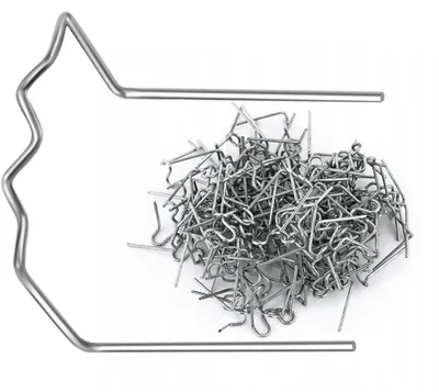 Produktbild von Rosfix Flachklammern für Kunststoff, 90 Grad, 0,8 mm, 100 Stück.