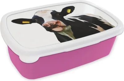 Produktbild von KitchenYeah® Lunchbox Brotzeit Brotdose 17x11 cm Kuh - Schwarz - Weiß Kinder Brotzeitdose - Lunchpaket - Brotkasten  - Sandwich Box