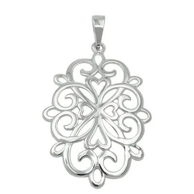 Produktbild von Anhänger 27x19mm filigrane Blume glänzend rhodiniert Silber 925 silber 27x19mm