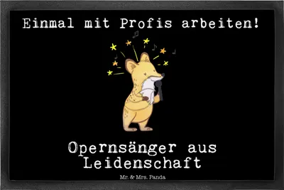 Produktbild von Mr. & Mrs. Panda Schmutzfangmatte Opernsänger Leidenschaft 40 x 60 cm - Schwarz - Geschenk, Bodenvorleger, Schmutzmatte, Fussmatte, Fußabtreter, Fußabstreifer