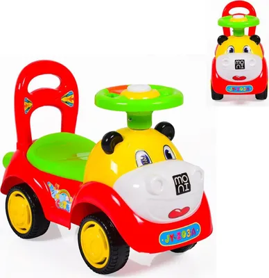 Produktbild von Kinderauto, Rutscher Laufhilfe Super Car lustiges Design, Melodien, Rückenlehne rot