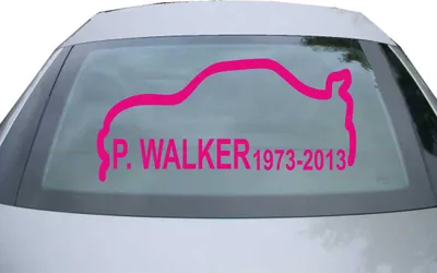 Produktbild von Indigos UG - Aufkleber Heckscheibe & Motorklappe DE6177 - pink - 600x285 mm - p.walker 1973 - 2013 - Auto Scheiben Fenster Heckklappe Tuning Racing JDM - Die cut