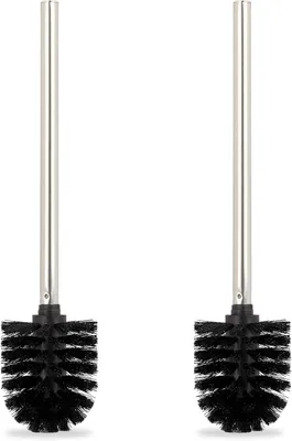 Immagine prodotto di Spazzole per WC - Set da 2 - Spazzola per WC - Spazzola di ricambio - Testina sostituibile - Senza supporto - Dimensioni (circa): 36 x 8 cm - Colore: nero