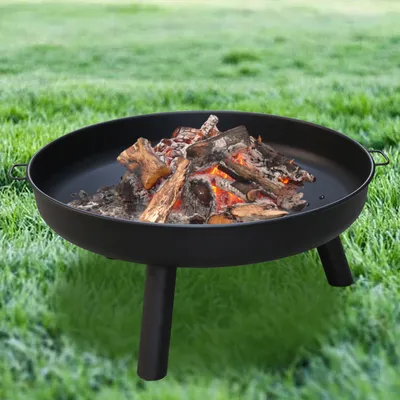 Produktbild von SWANEW Feuerschale Outdoor Lagerfeuer Hochwertig rund Gelötet Metall Feuerkorb 80 cm
